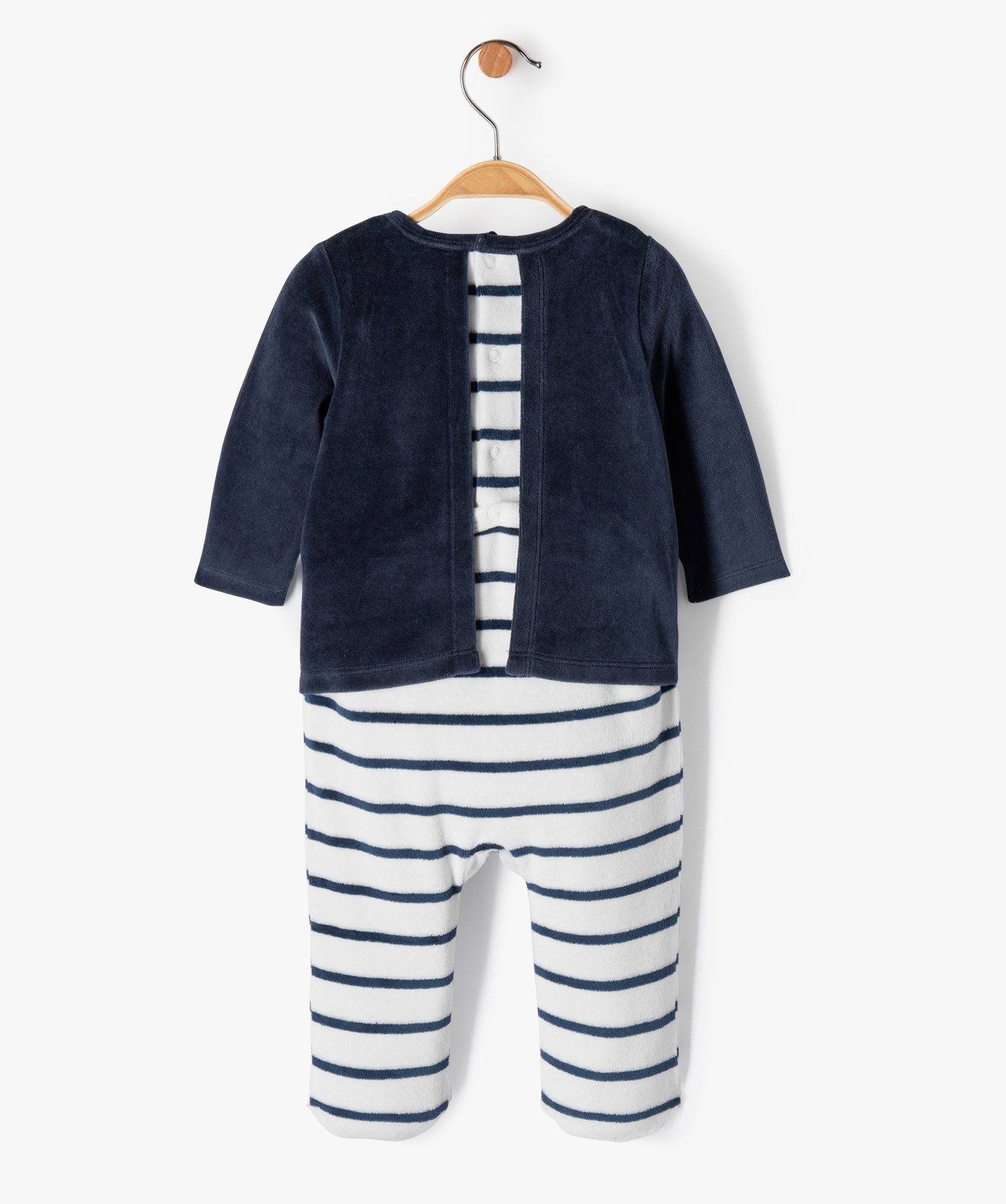 Pyjama bébé Garçon bicolore effet 2 en 1 marine | GEMO