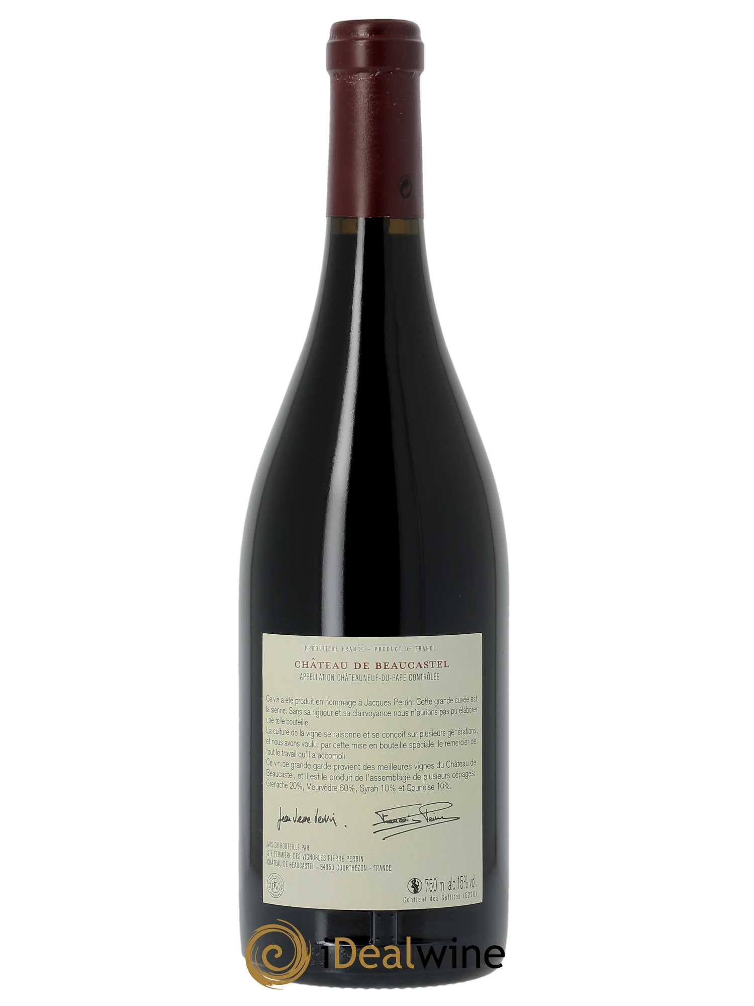 Châteauneuf-du-Pape Château de Château de Beaucastel Hommage à Jacques Perrin Famille Perrin (CBO à partir de 3 BTS) 2009 - Lot de 1 Bouteille