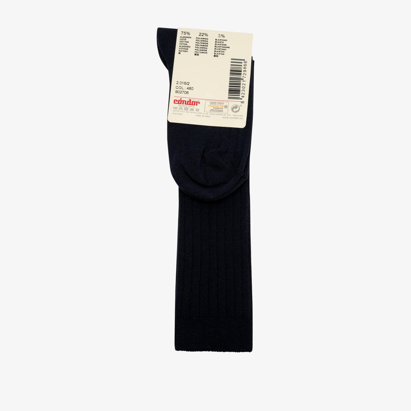 rib kniestrümpfe - Blau
