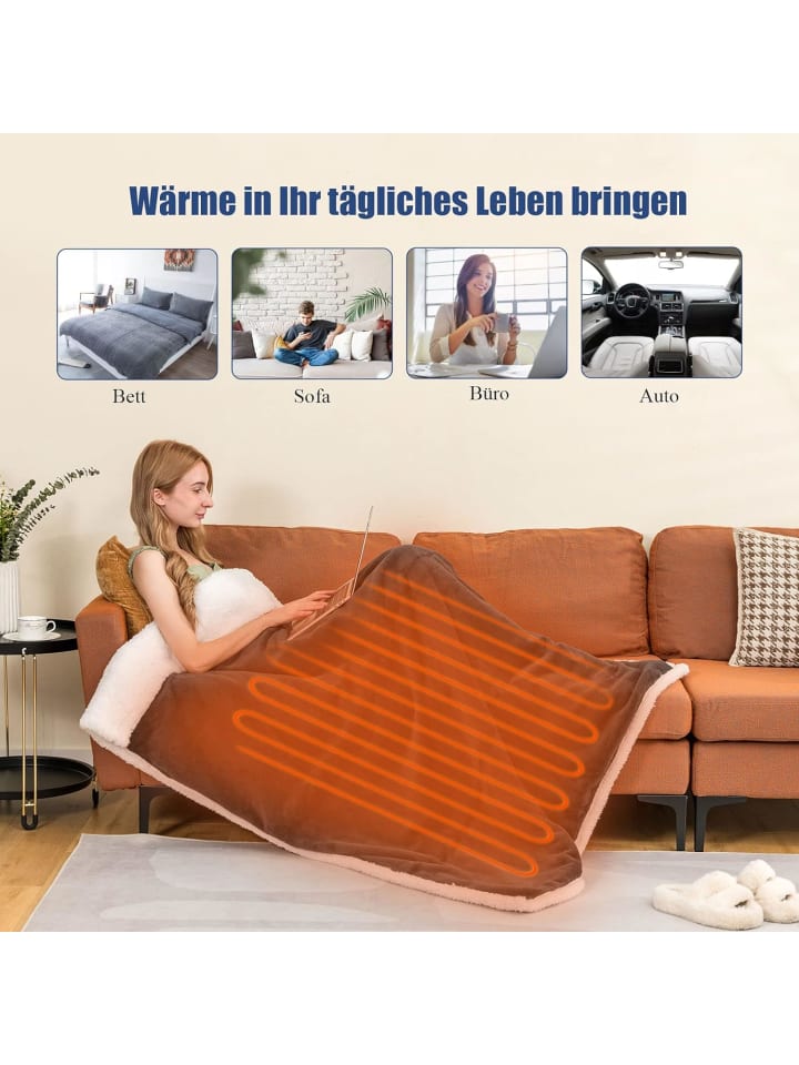 COSTWAY Heizdecke 160 cm in Grau günstig kaufen 128 cm