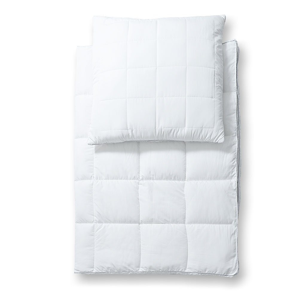 Bettdecke + Kopfkissen, RIBECO Steppbettenset Isabel, RIBECO, Füllung: 100% Polyester, Bezug: 100% Polyester, Faserdecke, Microfaser, vegan, federfrei, 2er Set, Decke + Kissen