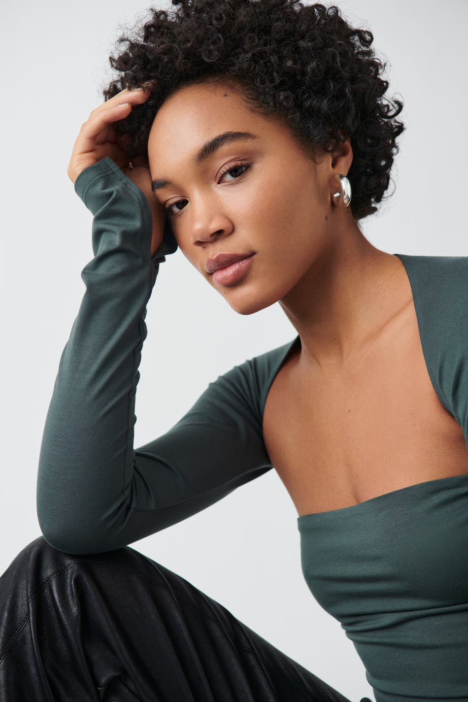 Soft touch square neck top