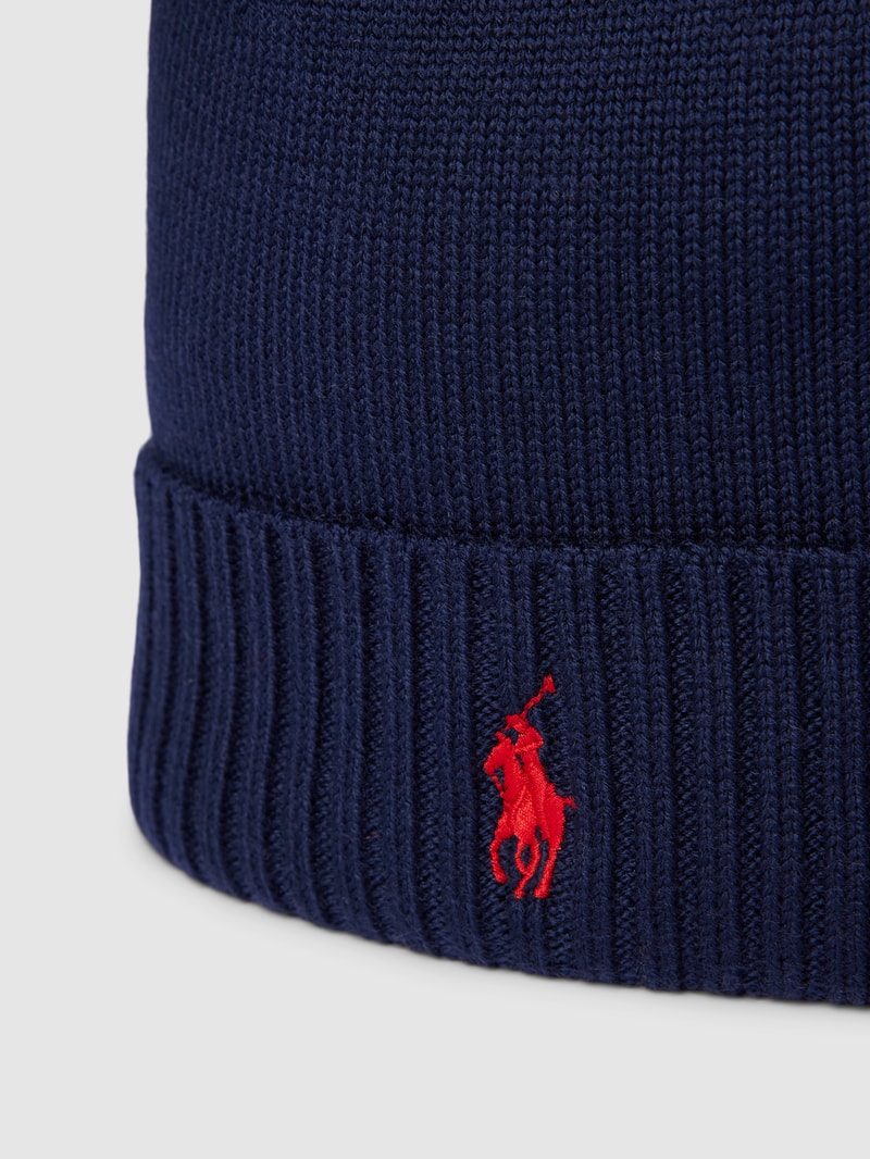 Beanie mit Label-Stitching in dunkelblau