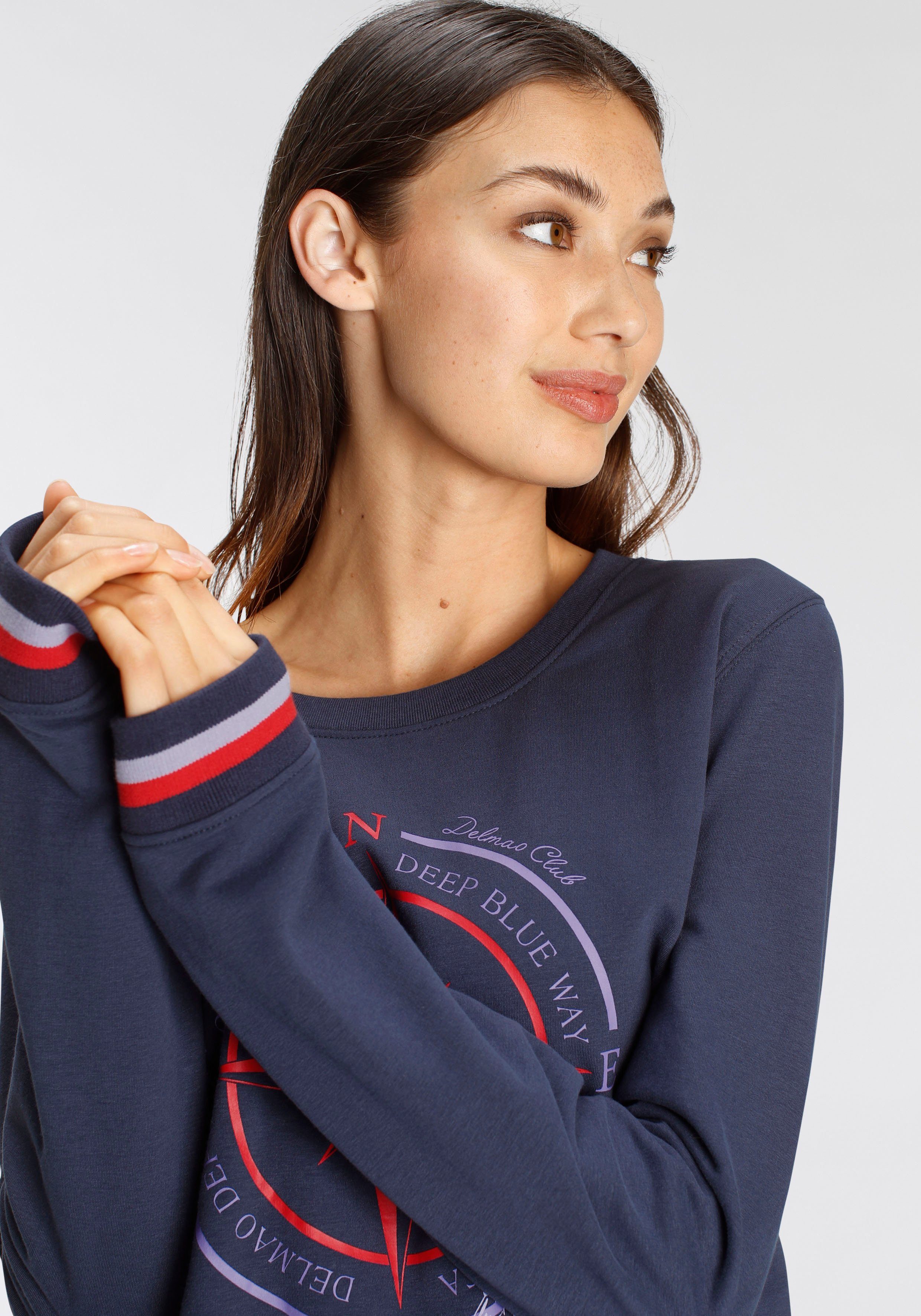 DELMAO Sweatshirt mit sportiv maritimen Druck ---NEUE MARKE!