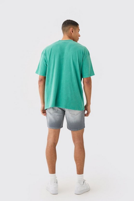 Lockere getönte Jeansshorts