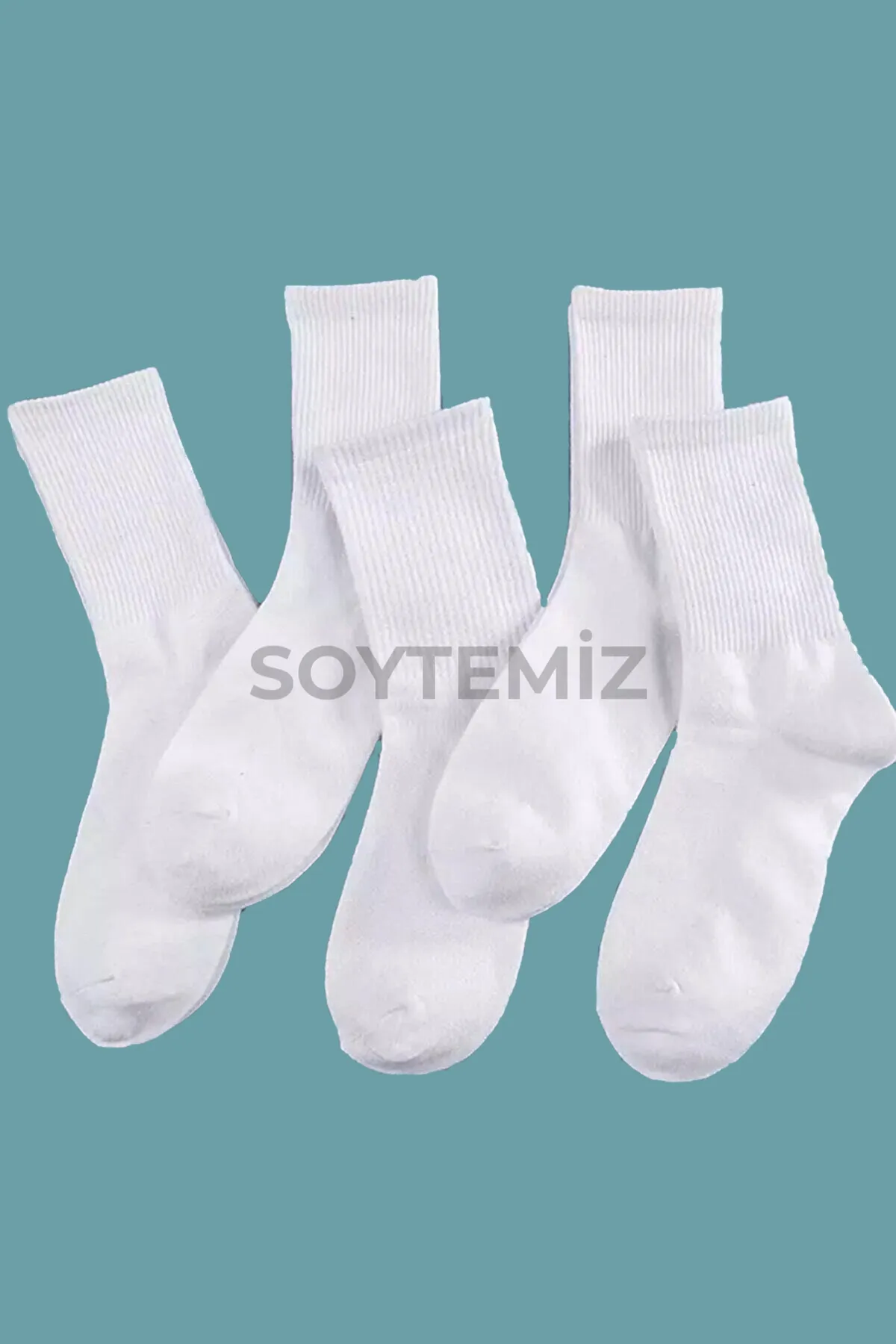 SOYTEMİZ  6 Paar schlichte weiße College-Socken