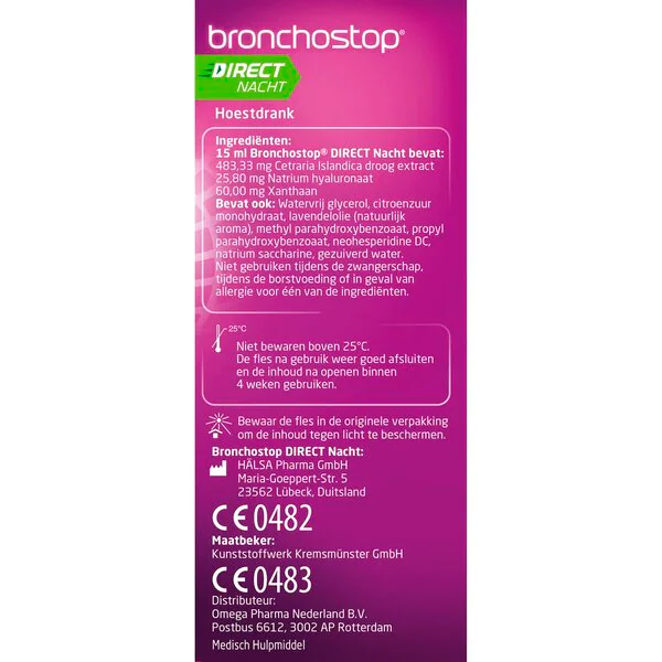 Bronchostop Direct Night 5-in-1 Cough Syrup Medical device - 120ml