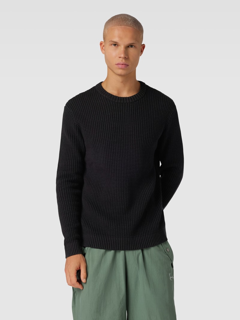 Strickpullover mit Strukturmuster in schwarz