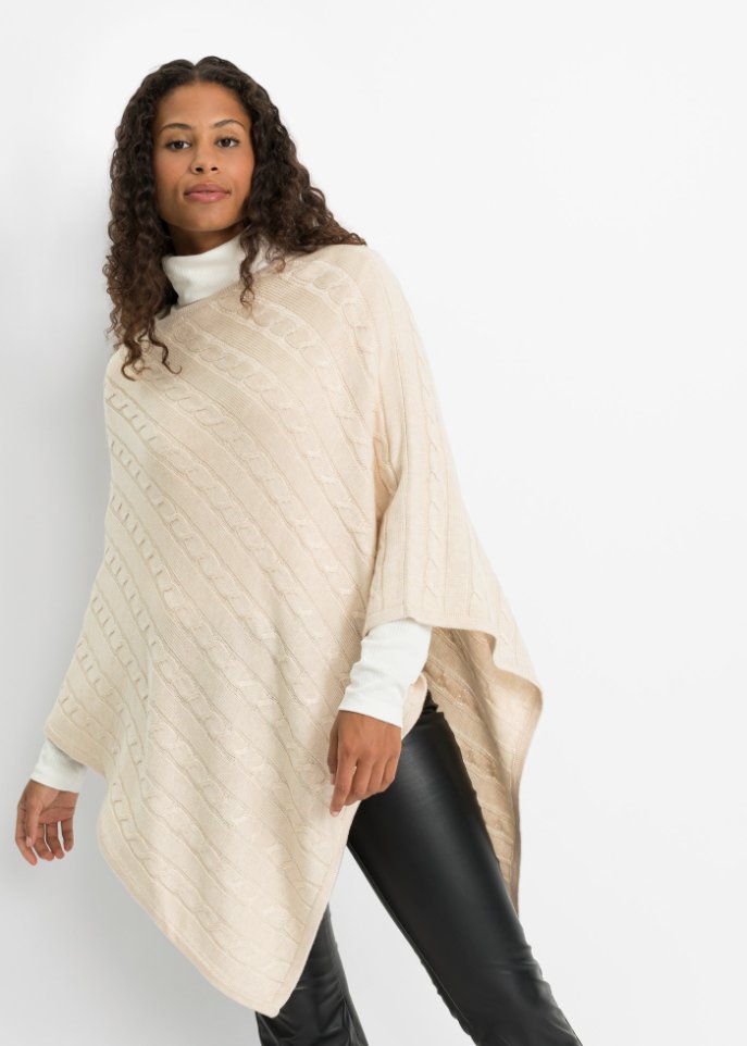 Poncho mit Kaschmiranteil