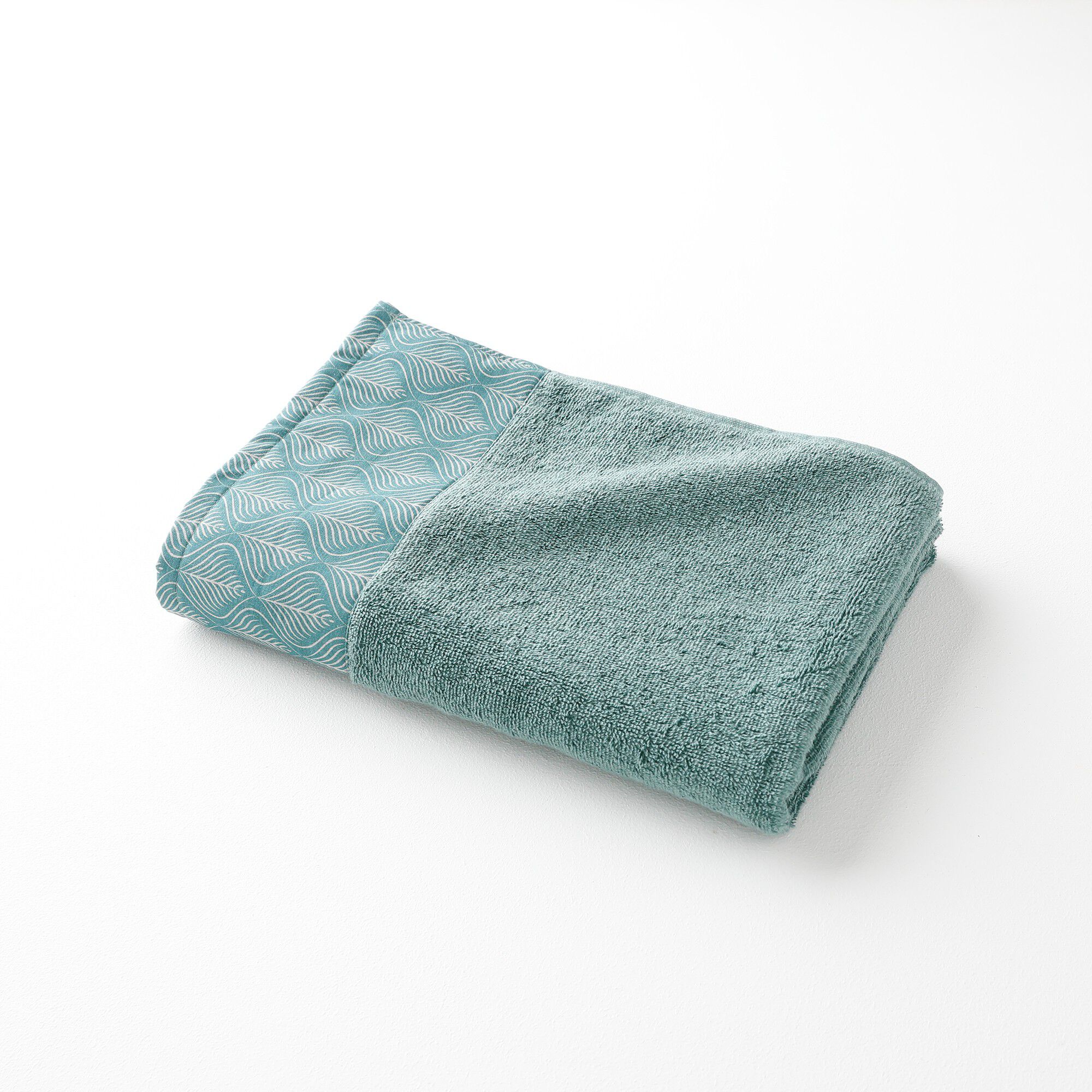 Éponge bouclette 420 g/m² liteau imprimé feuillage