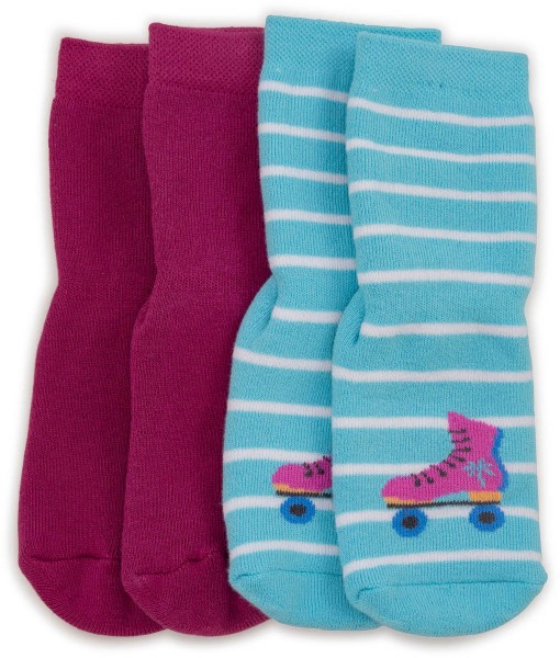 Ewers ~ Stoppersocke SoftStep 2er Set ~ Rollschuh Türkis/Uni Marone