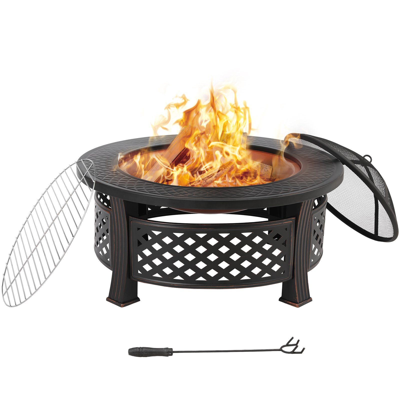 Femor Feuerschale, Feuerstelle, Φ81cm Feuerkorb,Feuerschalen für den Garten