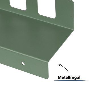 Floordirekt Wandregal Metall, Wohndekoration aus Paulowniaholz, Wandregal