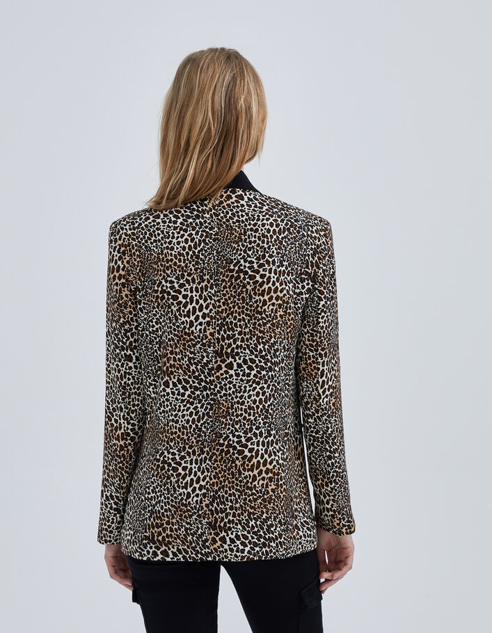 Veste de costume cognac imprimé baby leo Femme