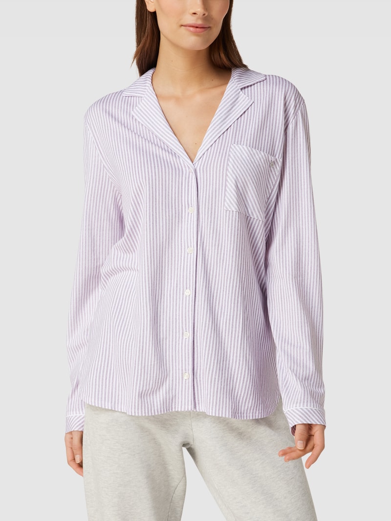 Pyjama-Oberteil mit Streifenmuster Modell 'Everyday' in bordeaux rot
