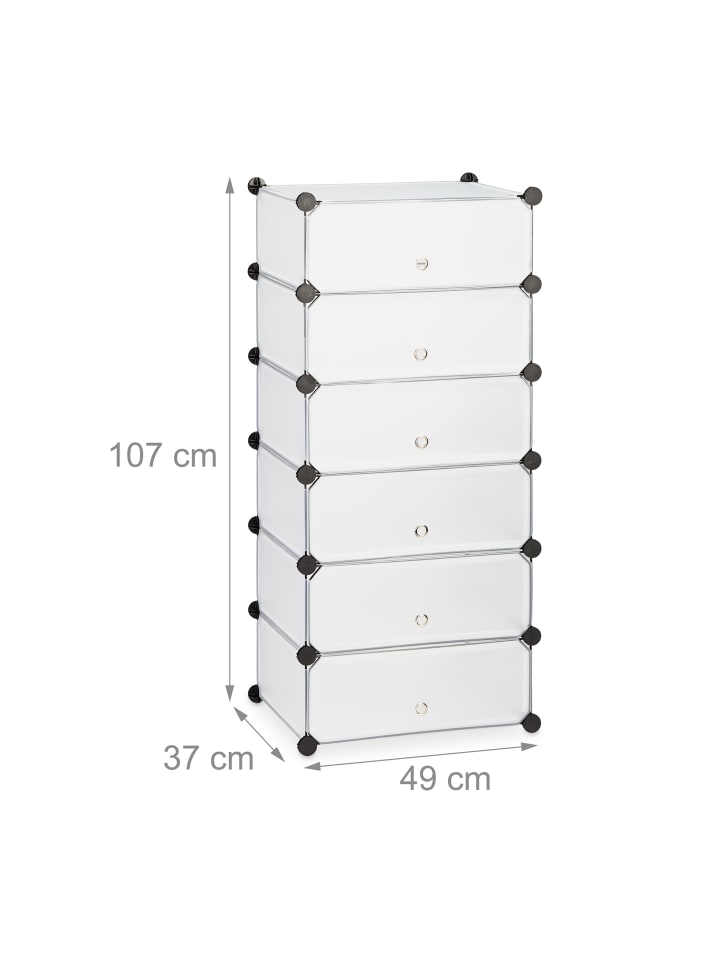 relaxdays Schuhschrank in Transparent - (B)49 x (H)107 x (T)37 cm günstig kaufen onesize