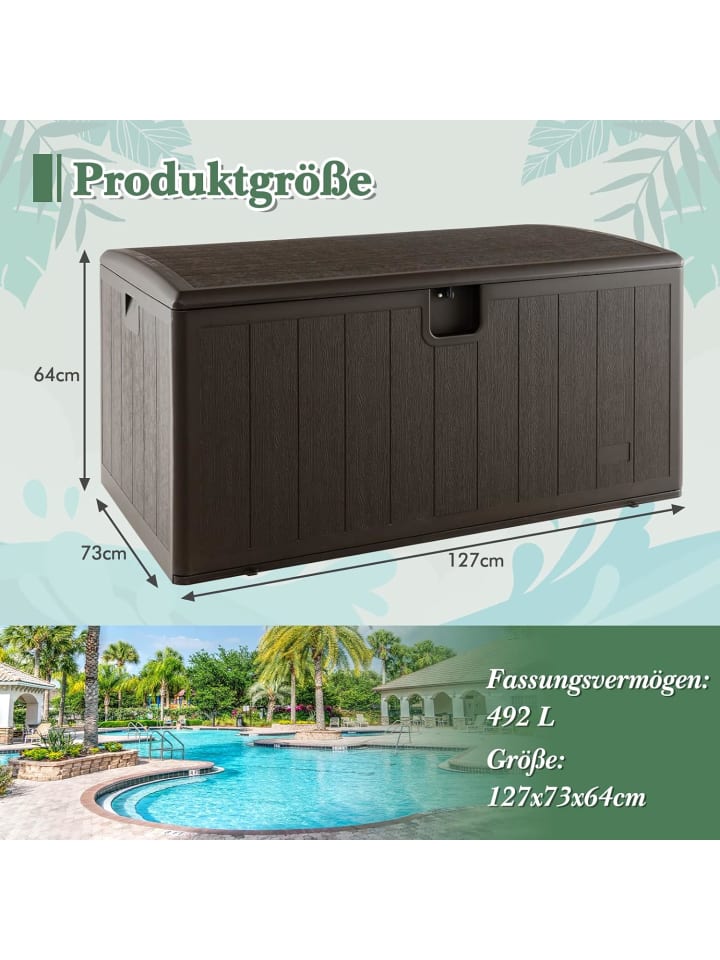 COSTWAY Gartenbox 492 L in Braun günstig kaufen onesize