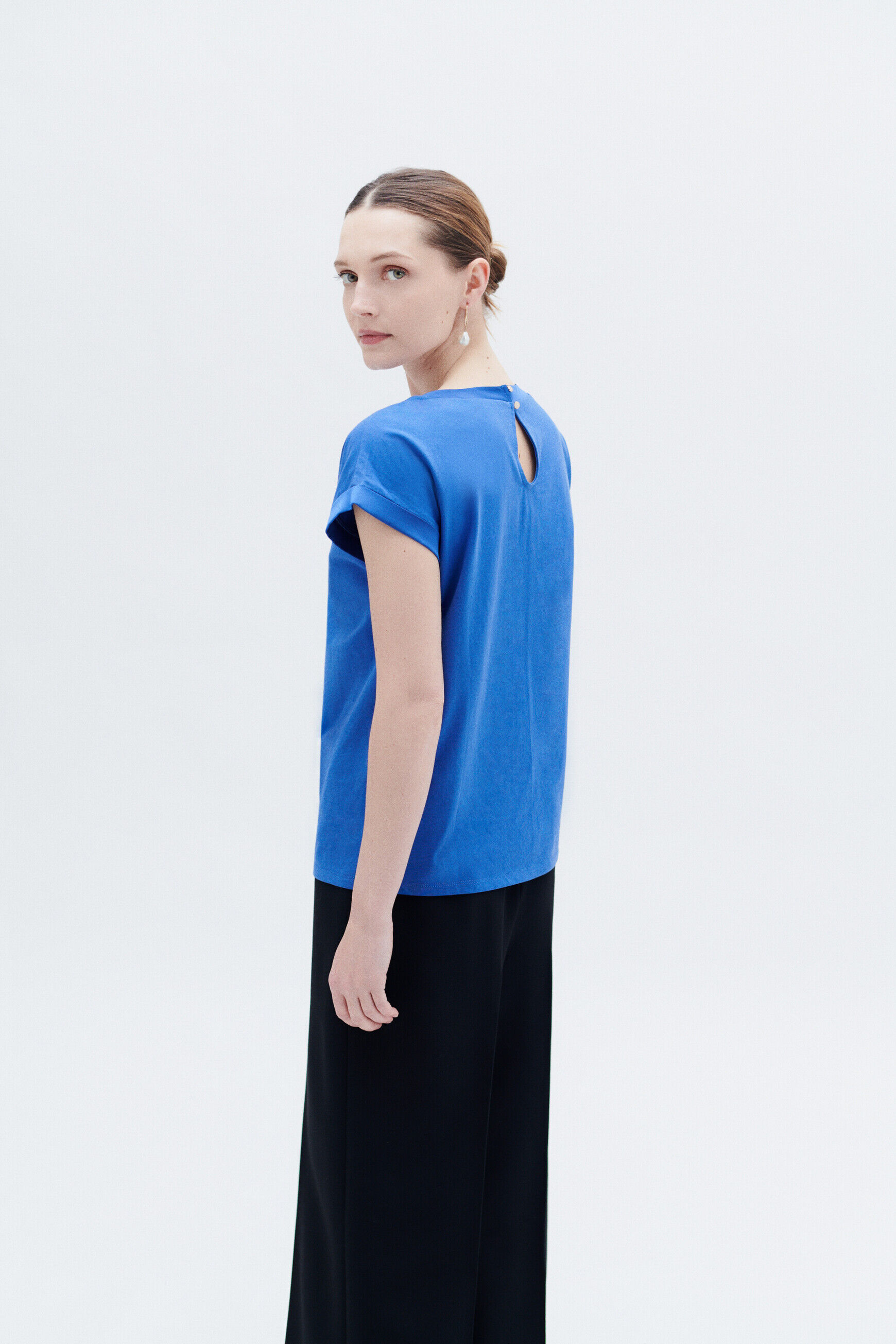 T-shirt tokie bleu electrique femme