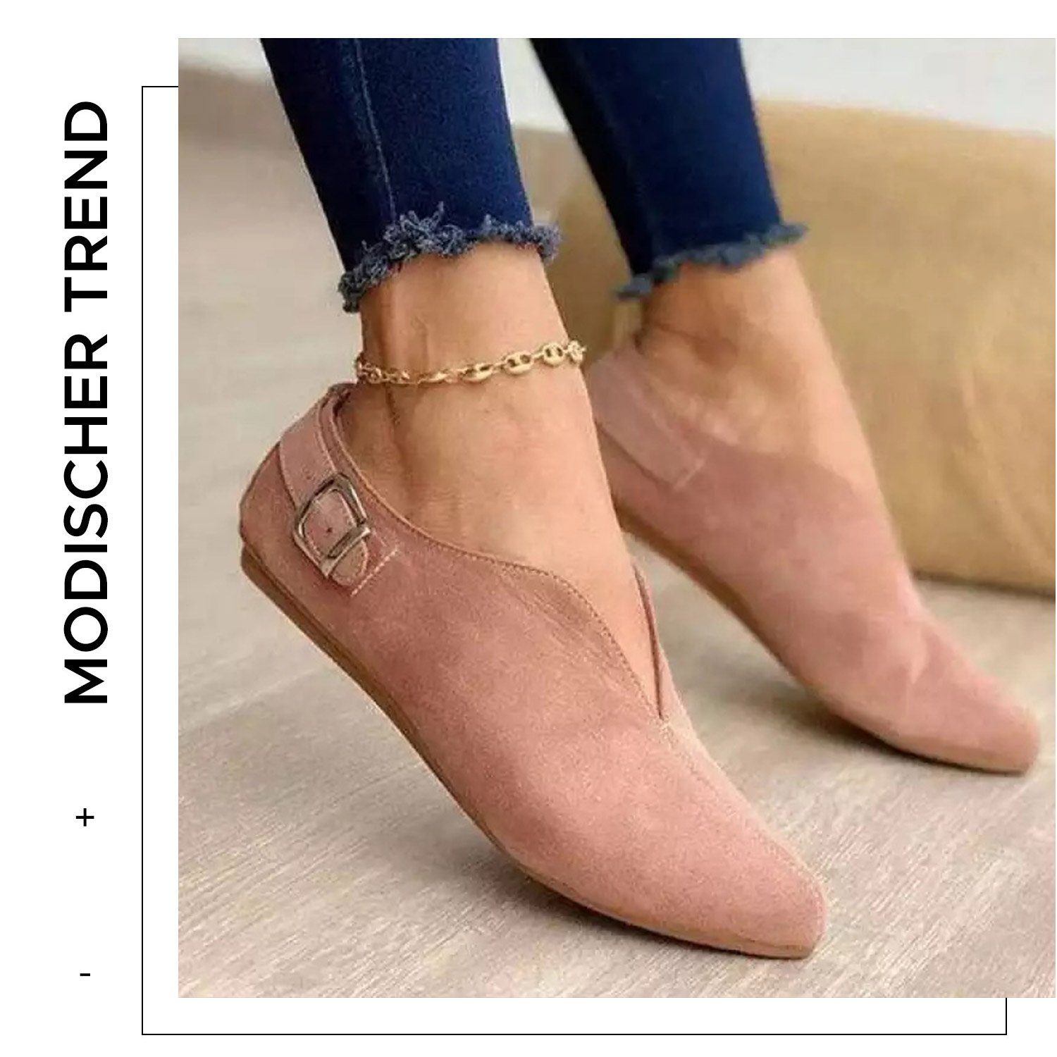 Daisred Damen Slip On Freizeit Flache Slipper Lässiger Leichte Ballerina