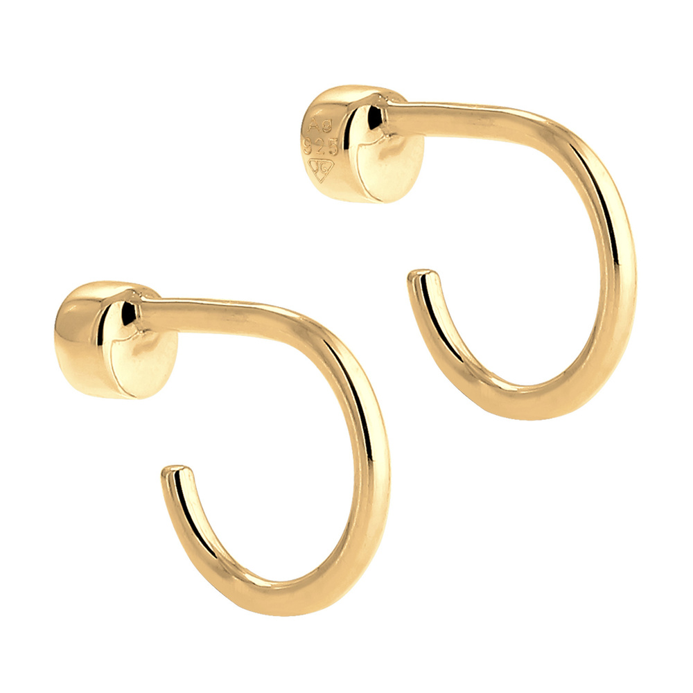 Elli Elli Boucles d'Oreilles Creole Geo Kristalle 925 Silber Cercle Boucles d'oreilles
