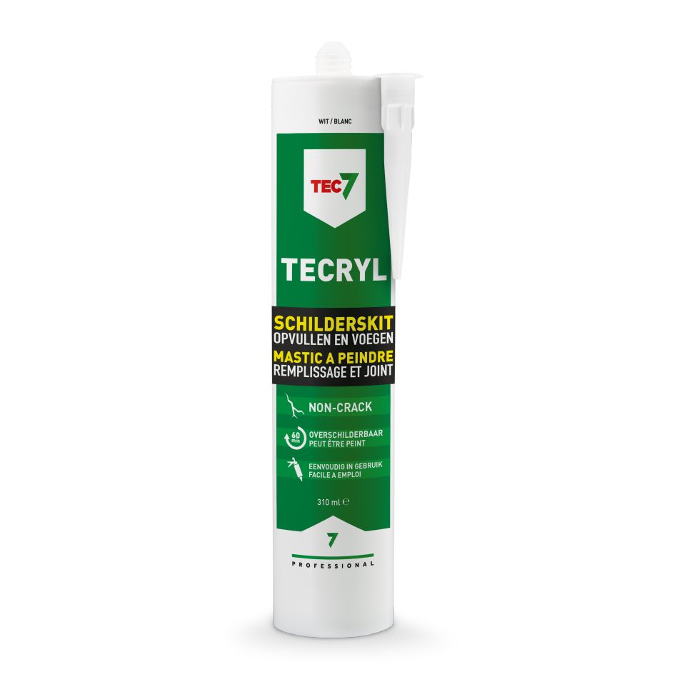 Cartucho de masilla blanca para pintores TEC7 Tecryl de 310 ml