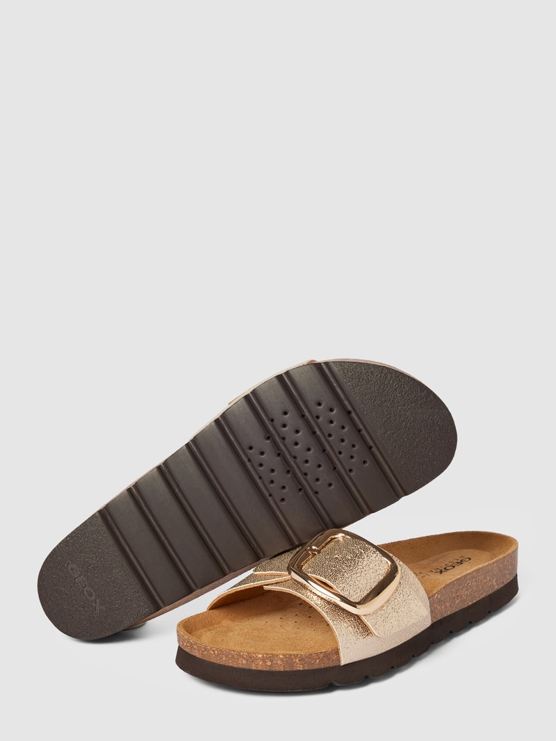 Slides im Metallic-Look Modell 'BRIONIA HIGH' in gold