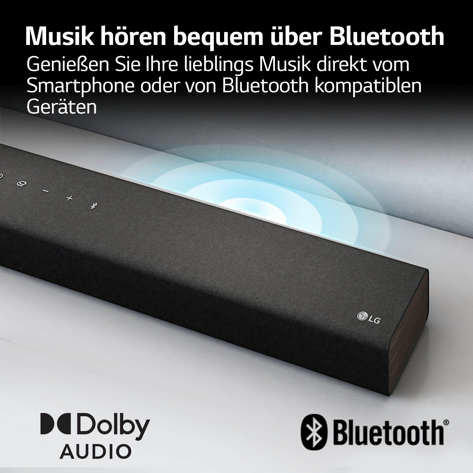 LG DS40Q 2.1 Soundbar (Bluetooth, 300 W, AI Sound Pro,Hi Res Audio,TV Soundmode Share,kabelloser Subwoofer)
