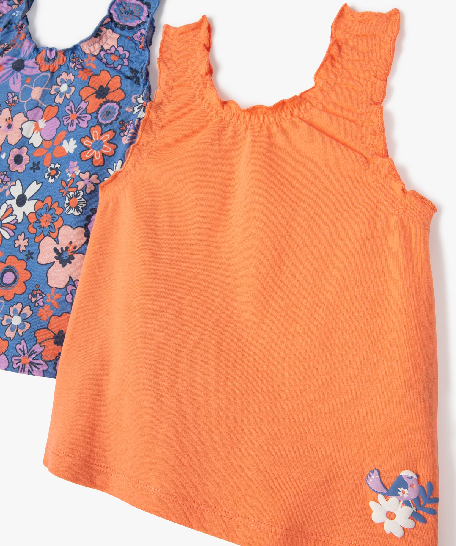 Débardeur bébé fille imprimé finition troncée (lot de 2) rose | GEMO
