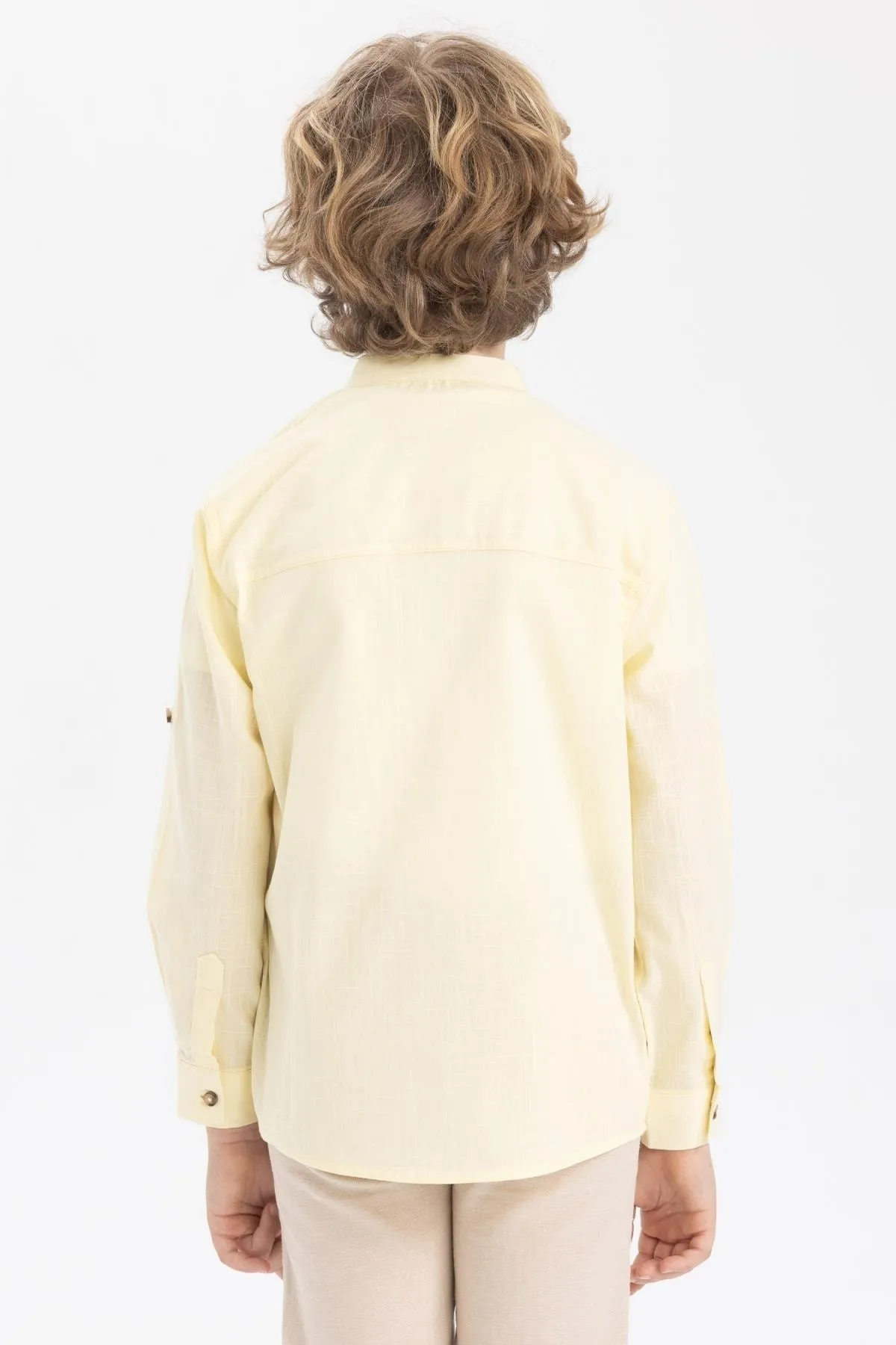 DeFacto  Jungen-Langarmhemd mit Stehkragen und Leinenoptik Z1035a623sm