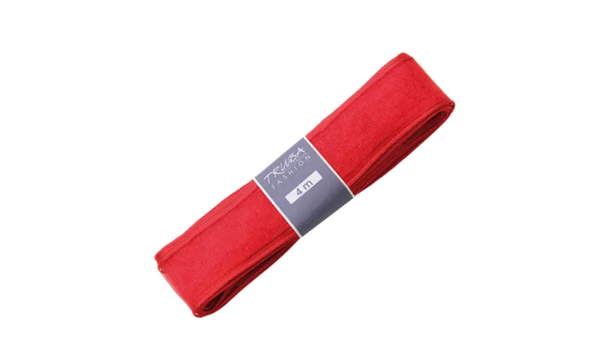 TRUBA Chiffonband mit Draht uni rot 4 m