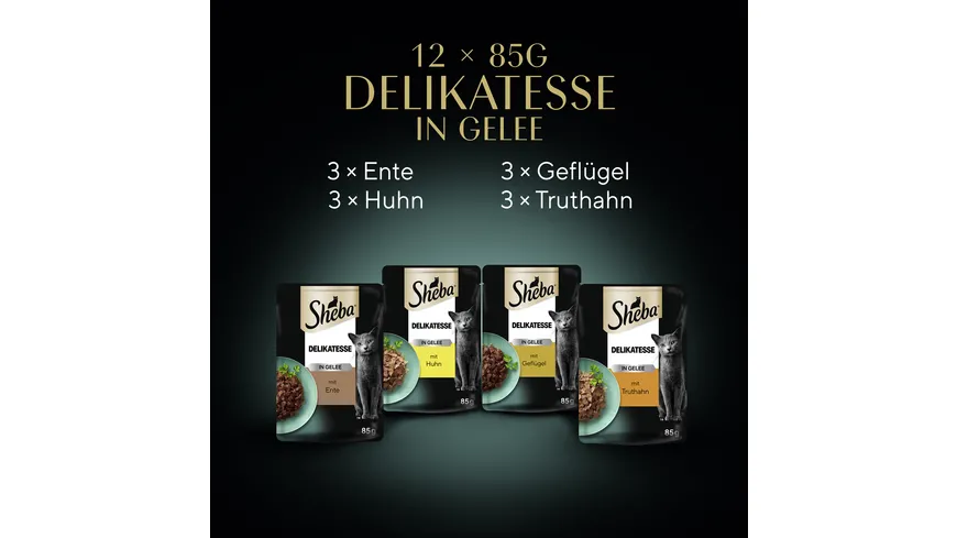 SHEBA® Delikatesse in Gelee Geflügel Variation Portionsbeutel 1020 g