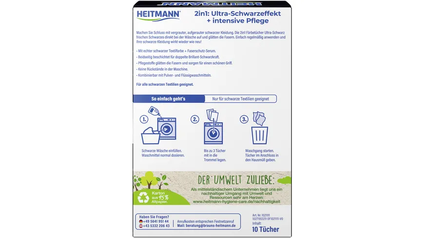 Heitmann Färbetücher Ultra-Schwarz