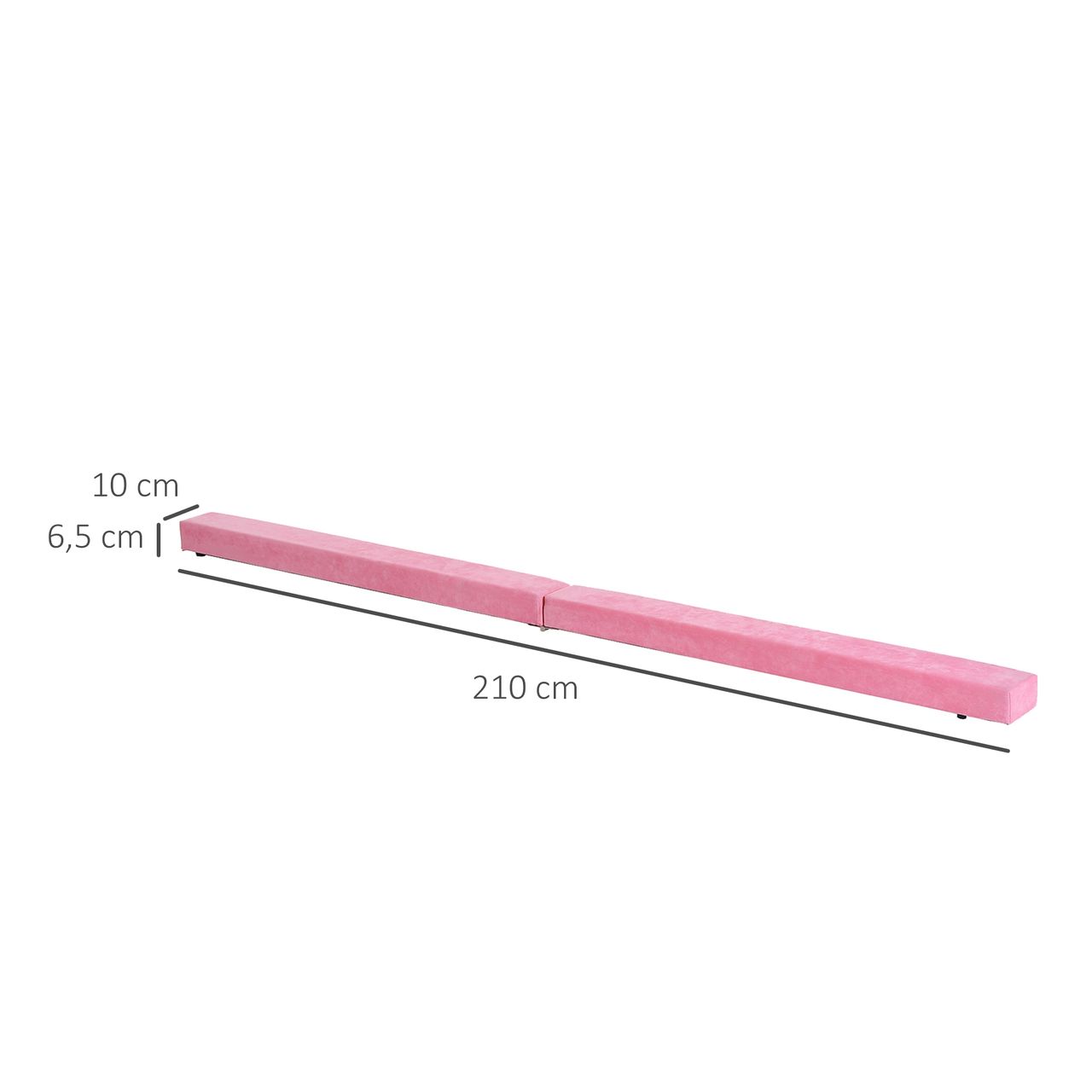 HOMCOM 210 cm Schwebebalken Turnbalken Indoor Outdoor Balance Beam Klappbarer Turnbalken Balance Balken Balancierbalken bis 120 kg Rosa