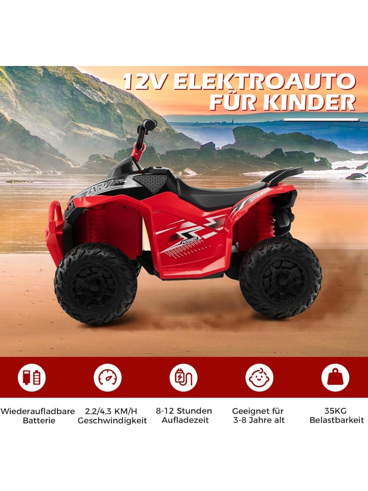 COSTWAY 12V Elektro Kinderquad 3-8 Jahre in Rot günstig kaufen onesize