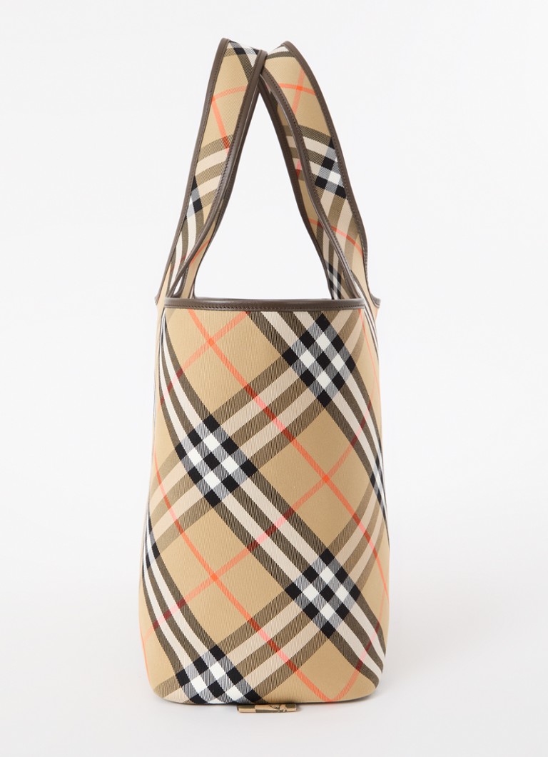 Burberry lerretshopper med detaljer i kalveskinn og avtakbar veske