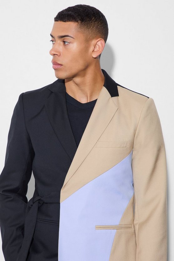 Slim-Fit Wickel-Anzugjacke