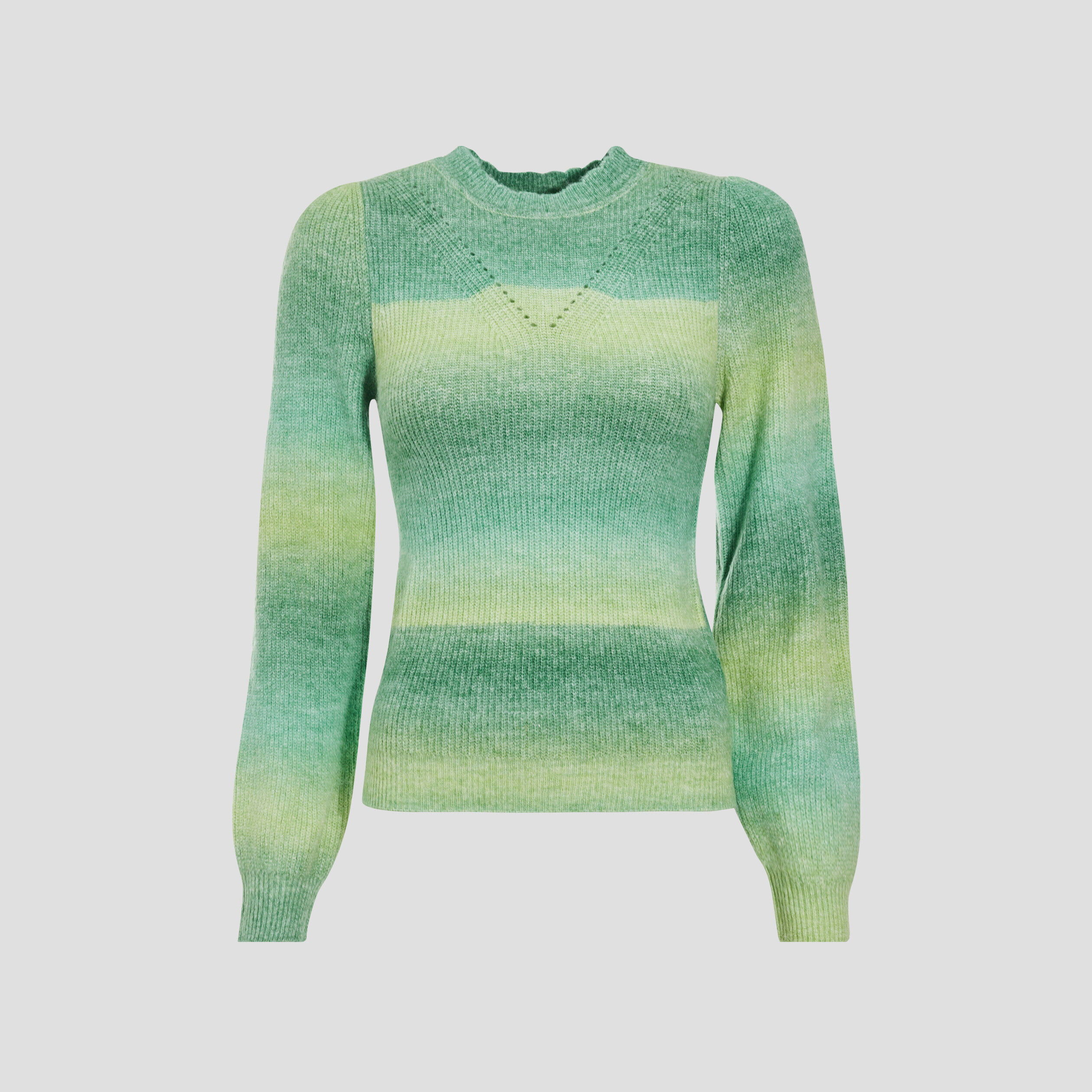Pull à manches longues vert fluo femme | Cache Cache