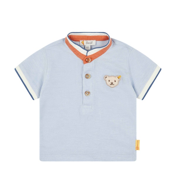 Poloshirt kurzarm, hellblau für Jungs