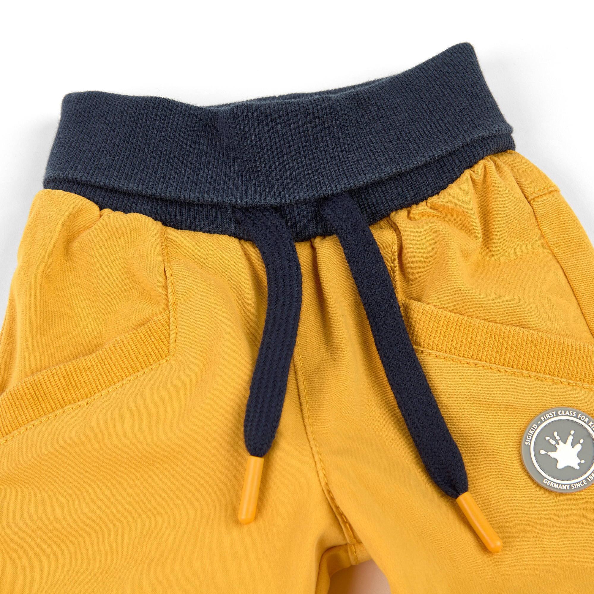 Gelbe Baby Gabardine Hose mit Beinbündchen
