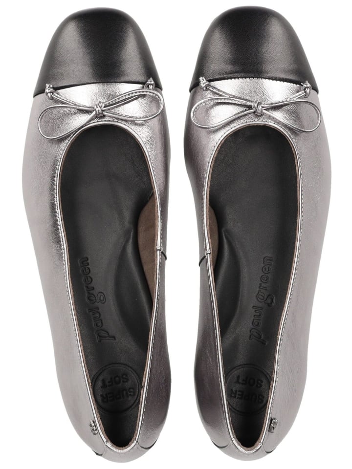Paul Green Ballerinas in Silber/Schwarz günstig kaufen