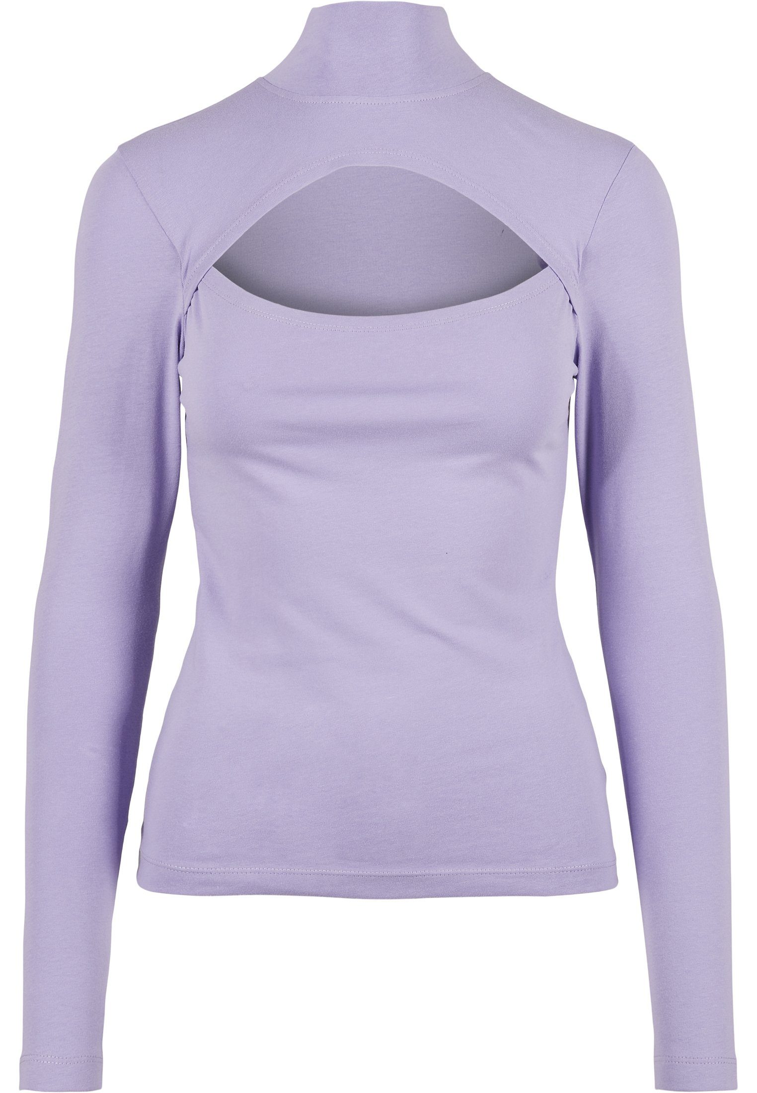 URBAN CLASSICS Langarmshirt Damen Ladies Cut-Out Turtleneck Longsleeve (1-tlg)