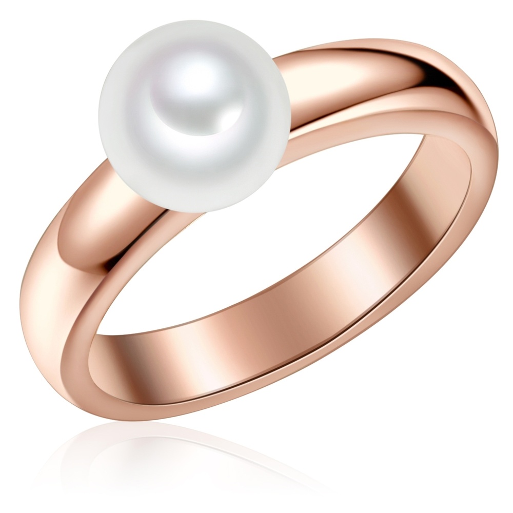 Valero Pearls Bague en argent Argent sterling Perle de culture d'eau douce en Or rose Bague