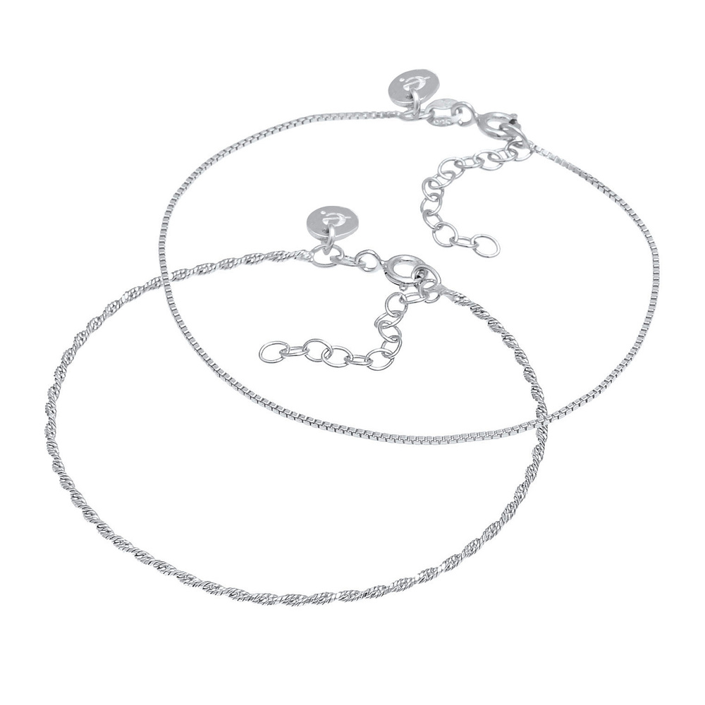 Elli PREMIUM Elli PREMIUM Bracelet Ensemble pour dames Collier cordon vénitien de base en fili Bracelet