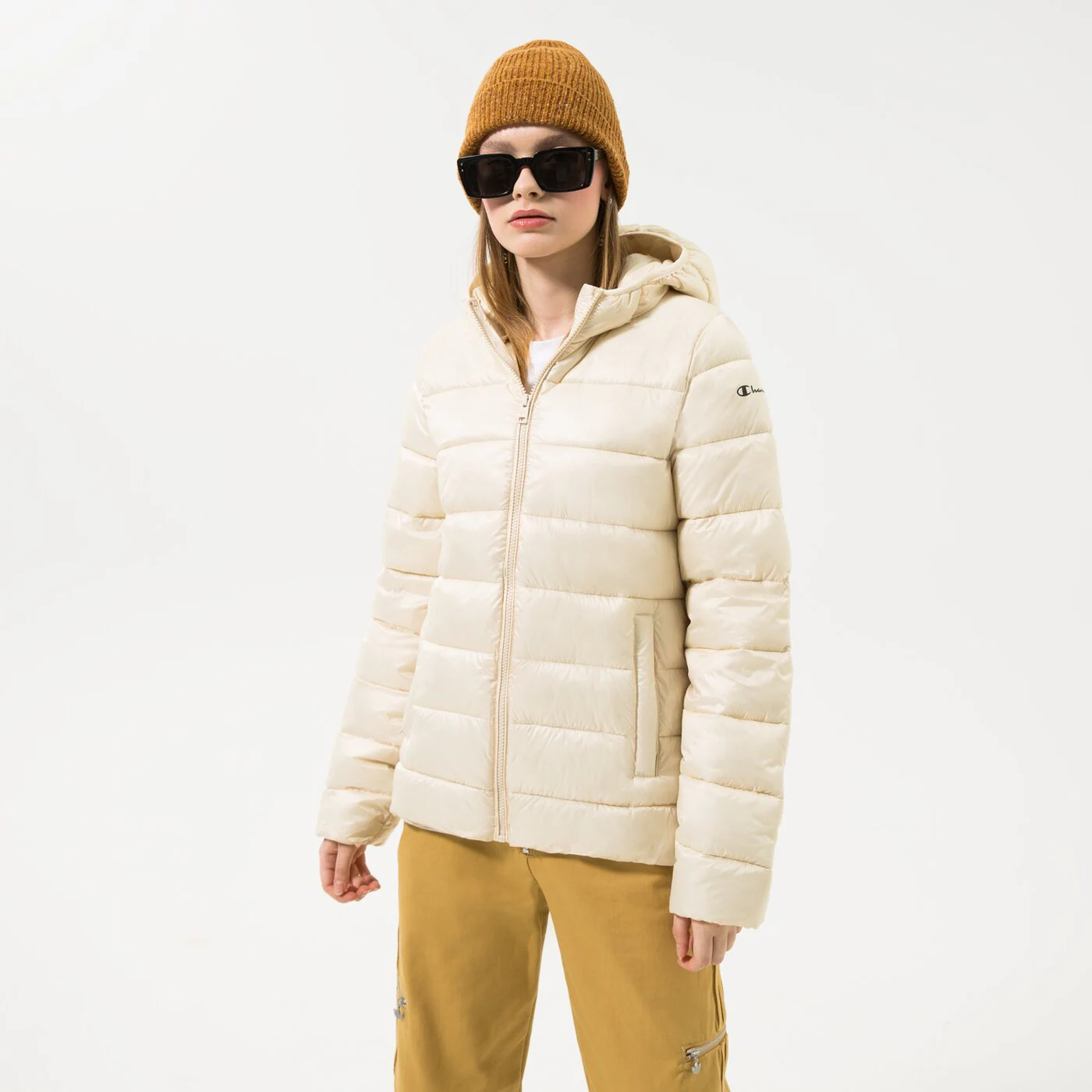 CHAMPION JACKE WINTER HOODED POLYFILLED JACKET Beige