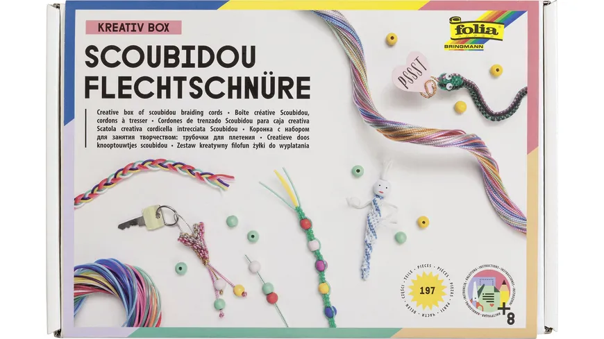 folia Flechtschnüre Bastelset - zum Gestalten individueller Scoubidous.