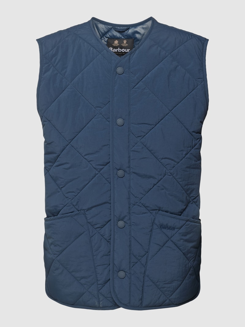 Steppweste mit Label-Stitching Modell 'BRENT LIDDESDALE' in marineblau