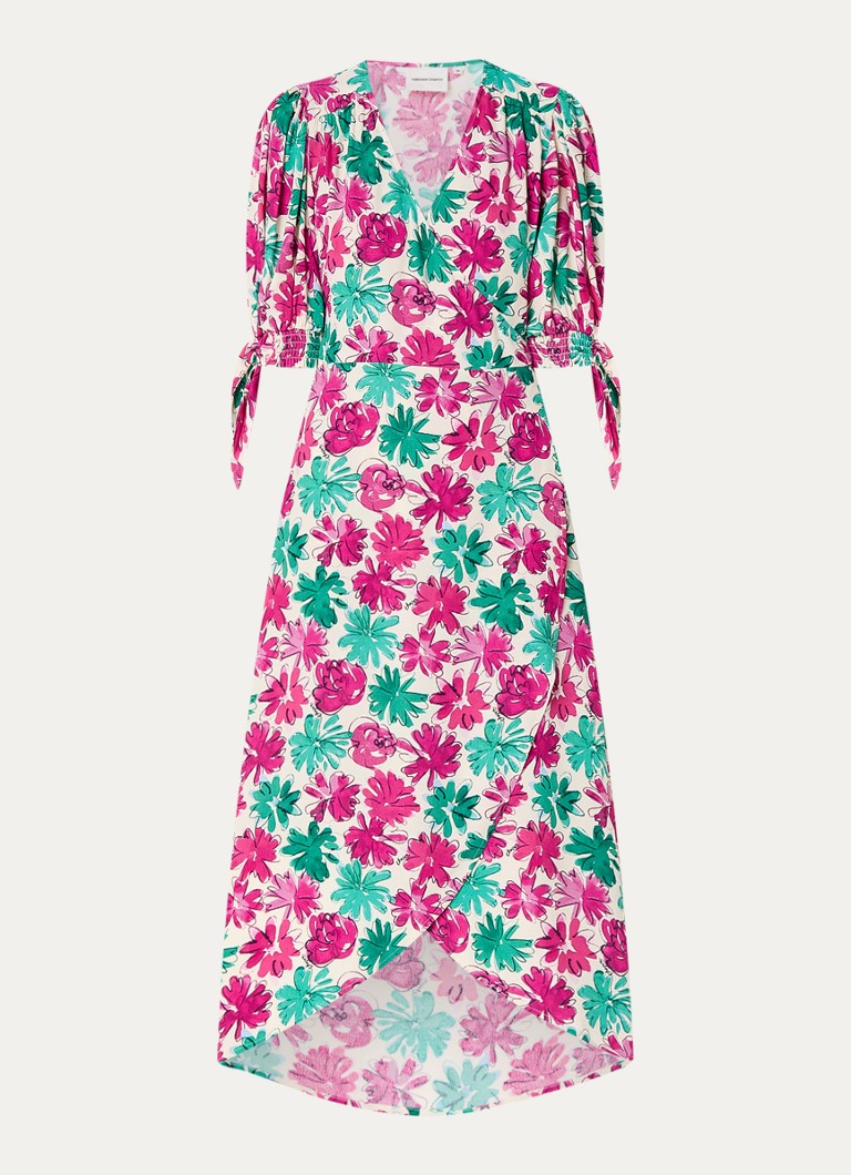 Vestido midi cruzado con estampado floral Hannah de Fabienne Chapot
