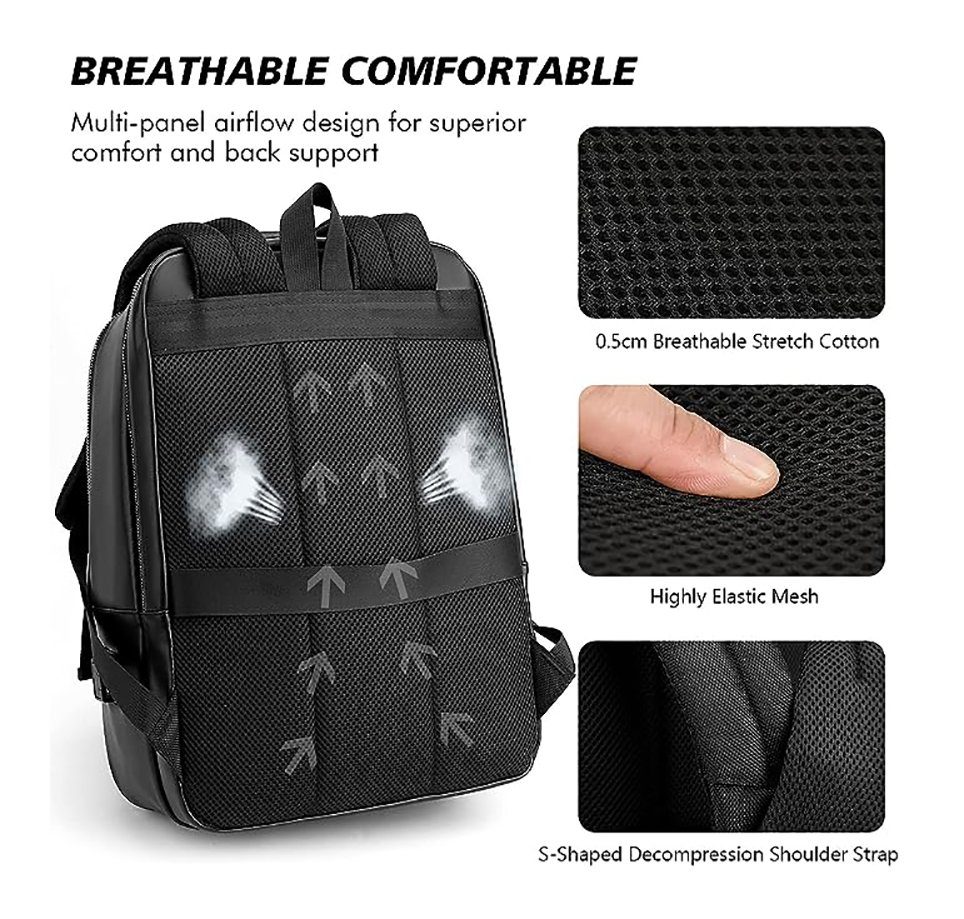 Diyarts Laptoptasche (Stilvoller Laptop-Rucksack, vielseitig und bequem), mit USB-Ladeanschluss, Diebstahlschutz und viel Stauraum