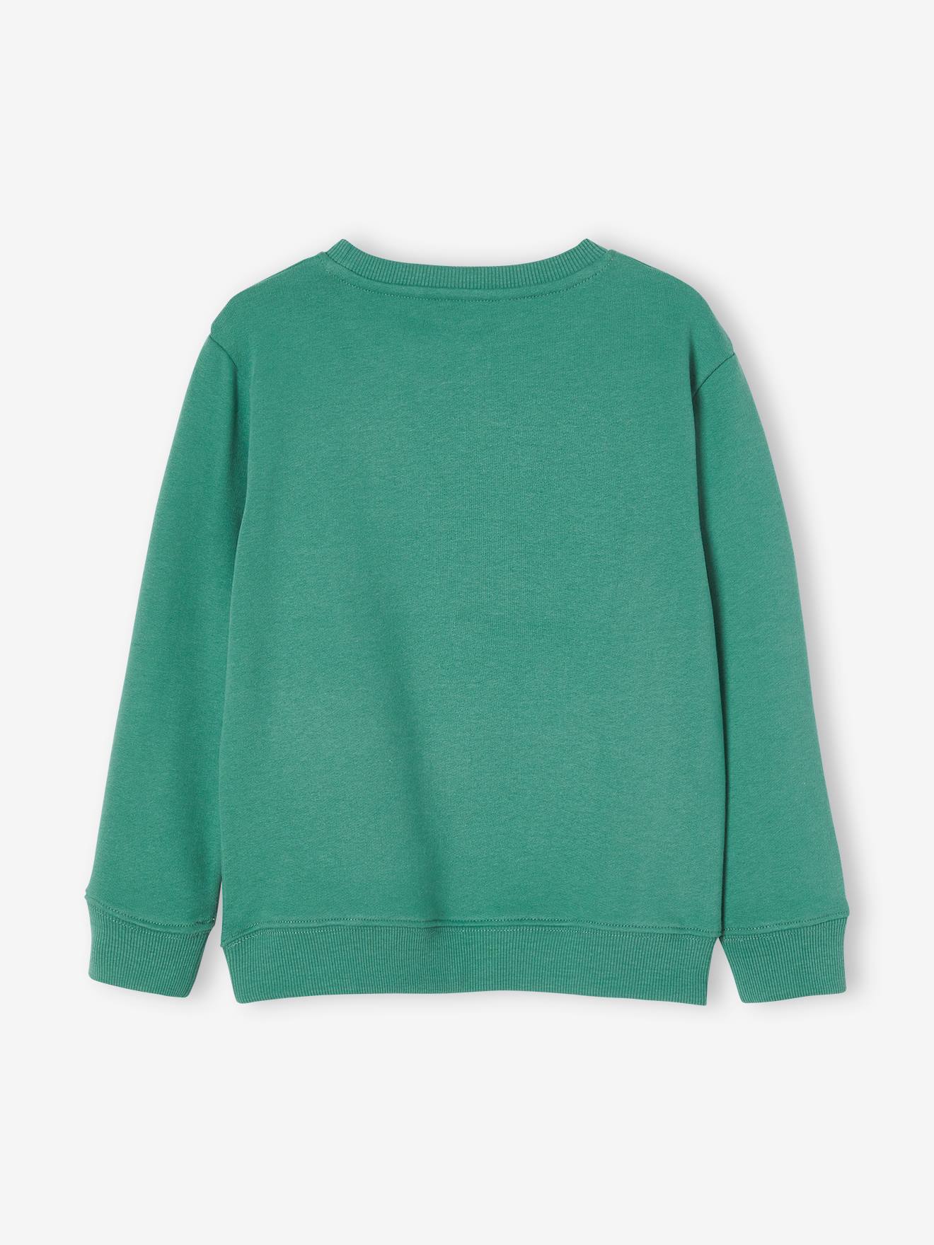 Sweat col rond imprimé garçon BASICS bleu