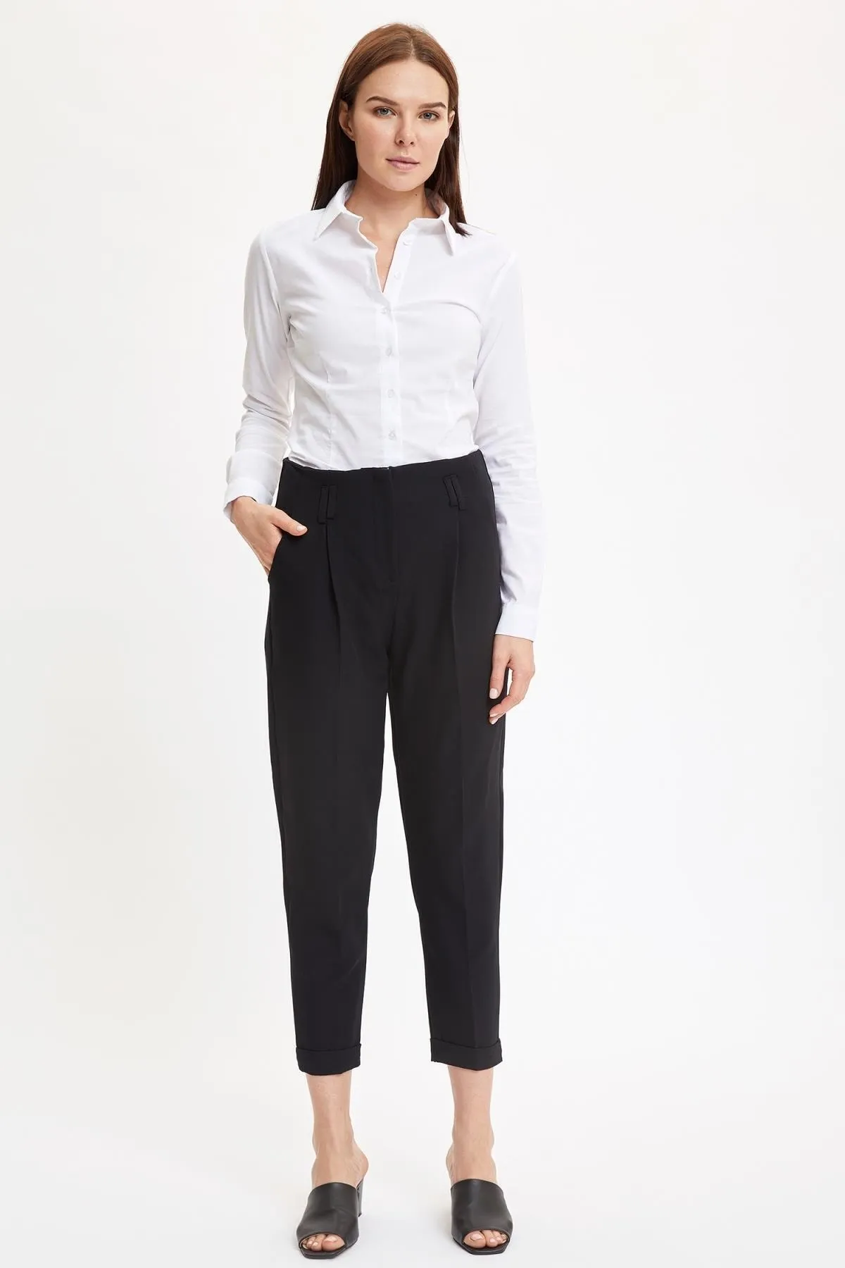 DeFacto  Tailliertes Langarm-Basic-Shirt